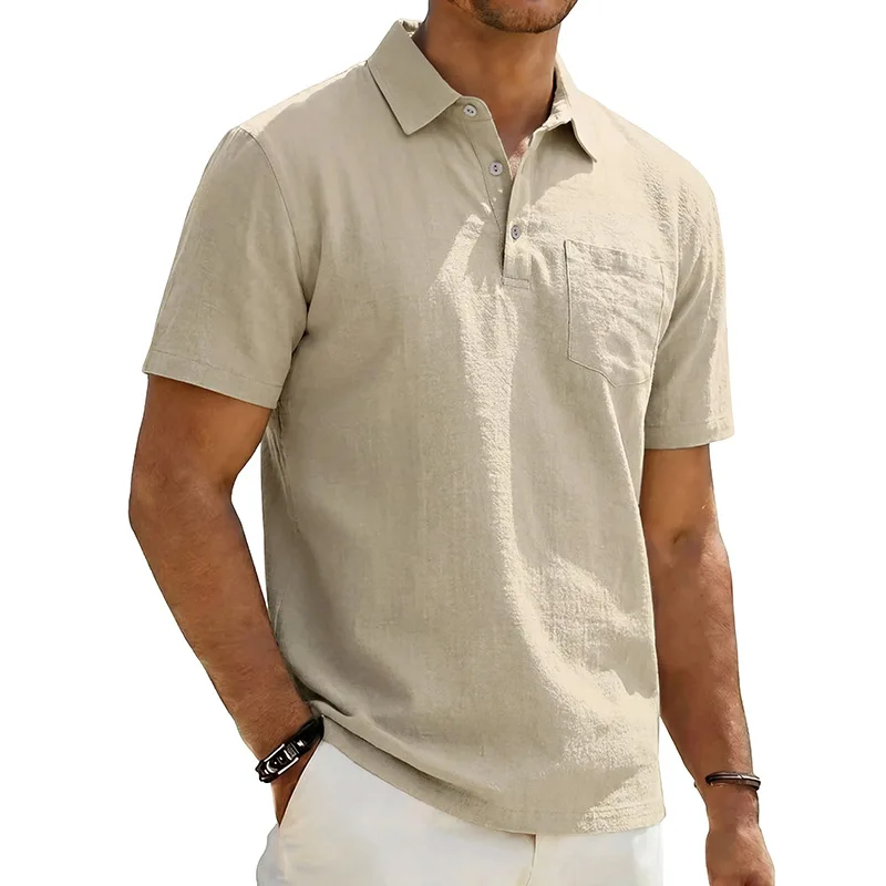 Jaycob | Kurzarm-Poloshirt aus luftigem Leinenmix