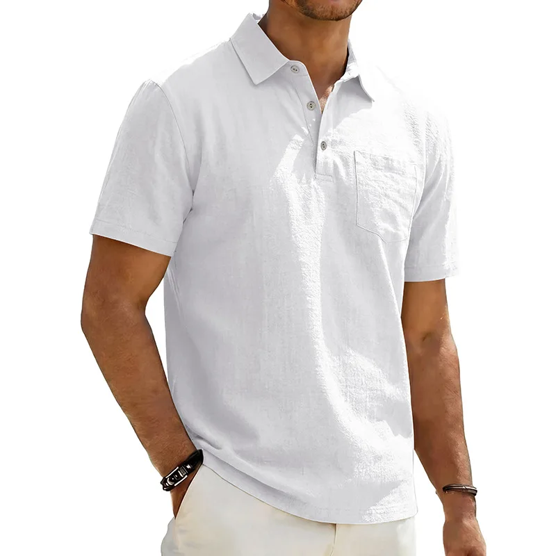 Jaycob | Kurzarm-Poloshirt aus luftigem Leinenmix