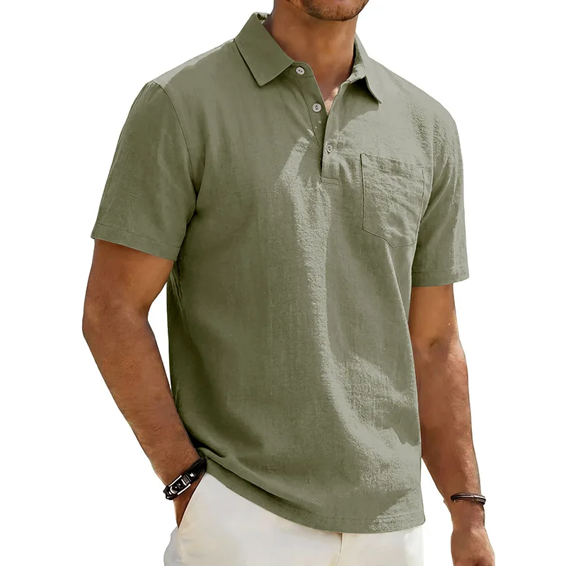 Jaycob | Kurzarm-Poloshirt aus luftigem Leinenmix