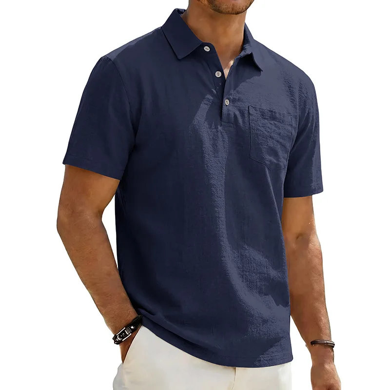Jaycob | Kurzarm-Poloshirt aus luftigem Leinenmix