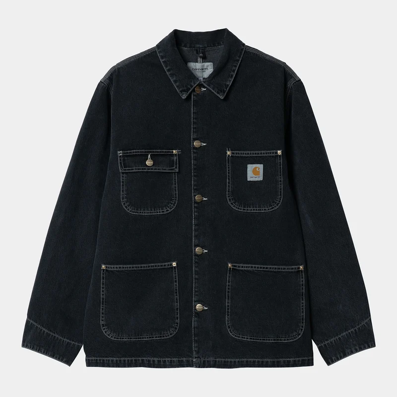 Carhartt WIP Herren OG Chore Heavy Stone Wash Jacke - Schwarz