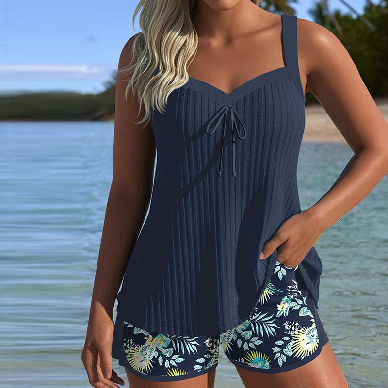 Evoria | Zweiteiliger Badeanzug mit floralen Shorts
