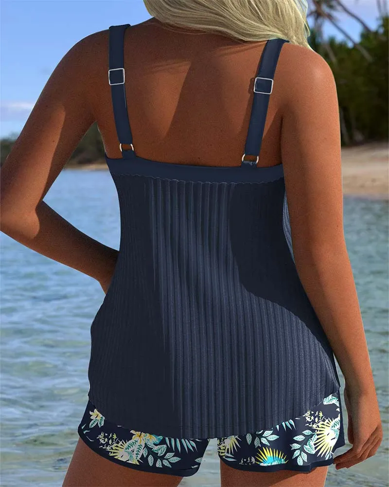 Evoria | Zweiteiliger Badeanzug mit floralen Shorts