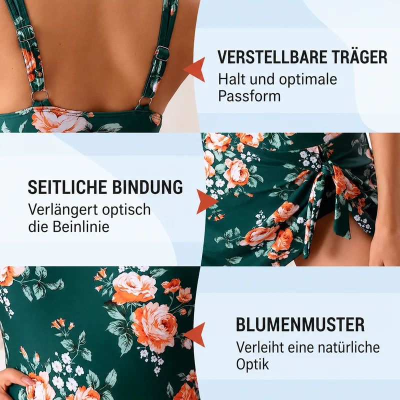 Beafina | Badeanzug mit Wickelrock und integrierter Shorts