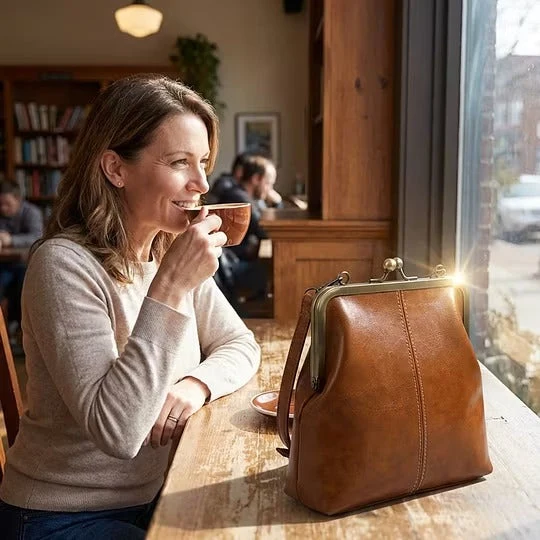 Farlina | Vintage-Schultertasche mit Bügelverschluss