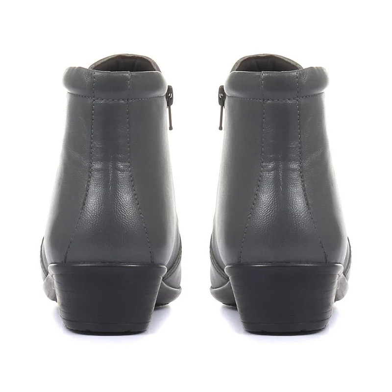 Leather Ladies Ankle Boots - HSKEMP1811 / 146 311 - Grey