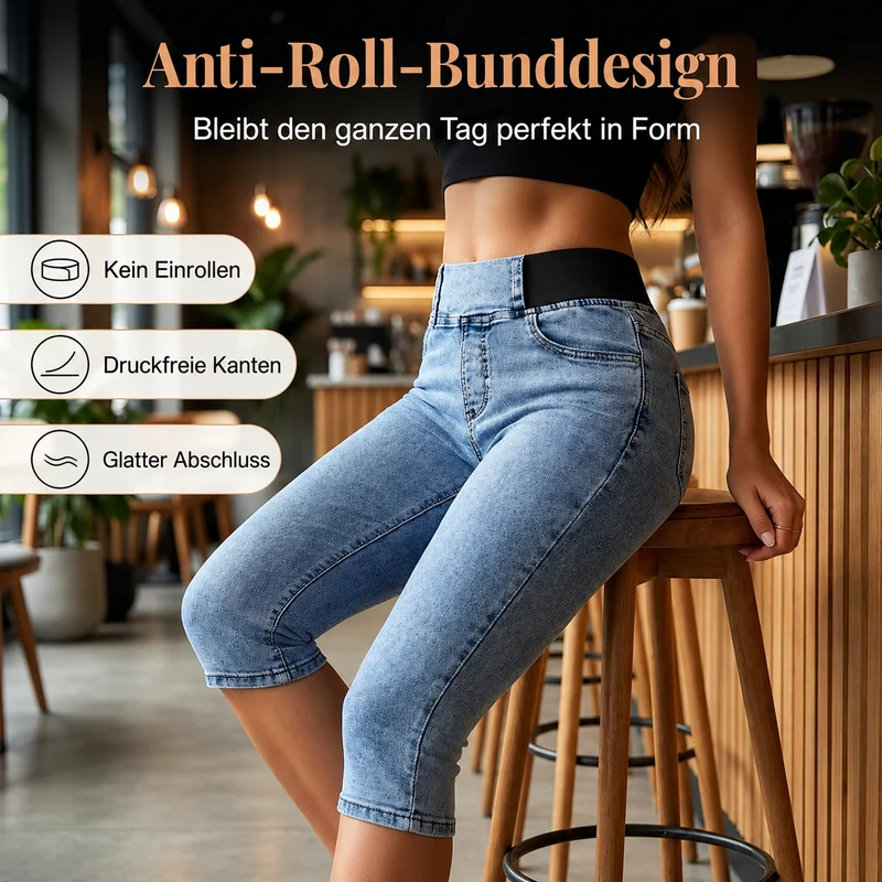 Raiya | Hochgeschnittene Capri-Jeans mit Slim-Fit