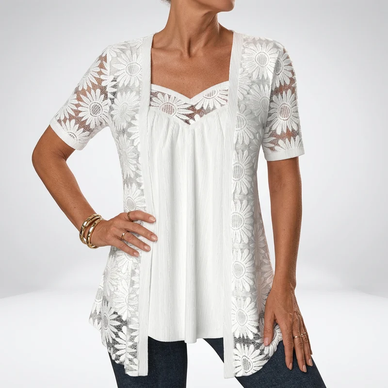Soravie | Bequeme Spitzenbluse für Alltag und Freizeit