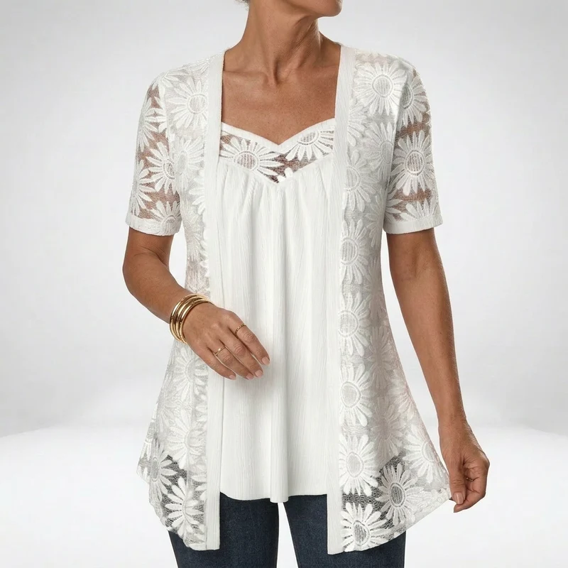 Soravie | Bequeme Spitzenbluse für Alltag und Freizeit