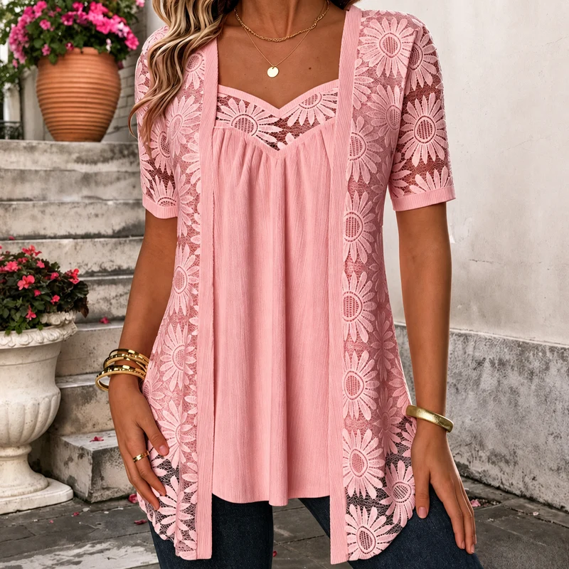Soravie | Bequeme Spitzenbluse für Alltag und Freizeit