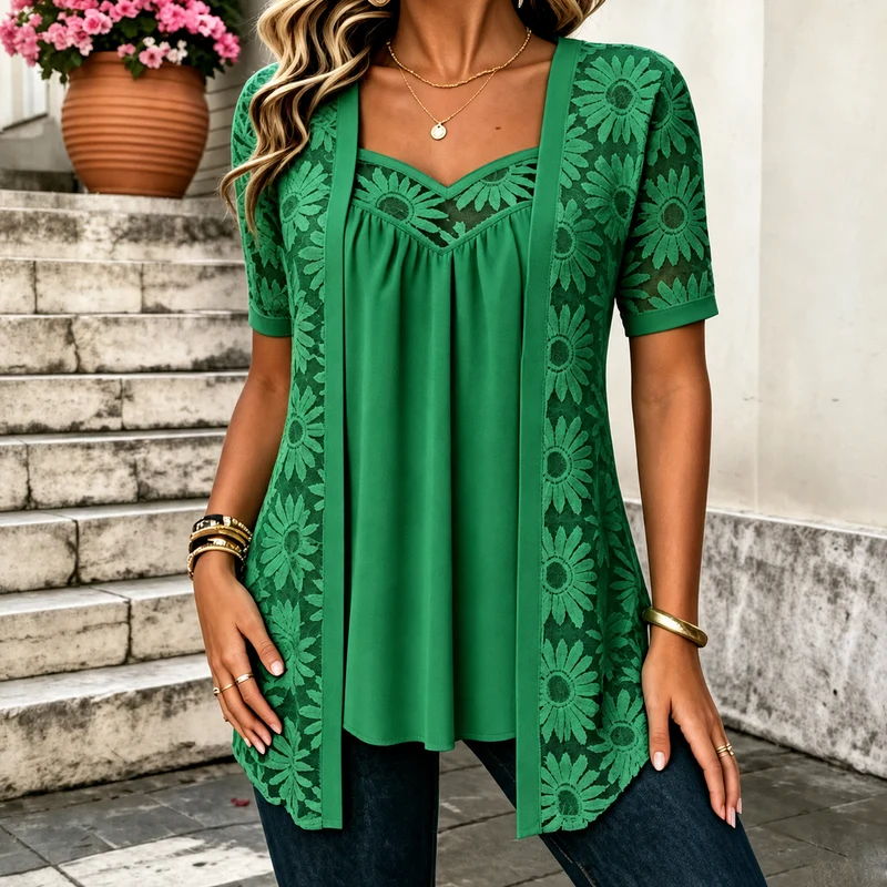 Soravie | Bequeme Spitzenbluse für Alltag und Freizeit