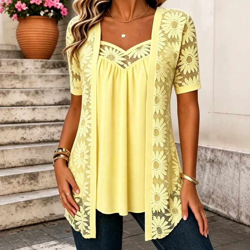 Soravie | Bequeme Spitzenbluse für Alltag und Freizeit