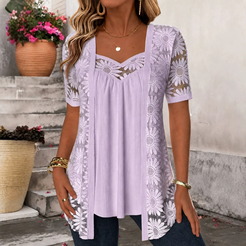 Soravie | Bequeme Spitzenbluse für Alltag und Freizeit