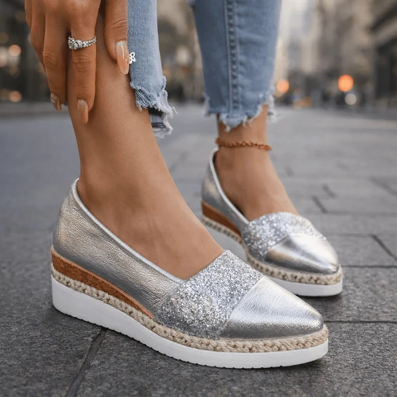 Amneca | Glamouröse Alltagsschuhe mit Glitzerakzent