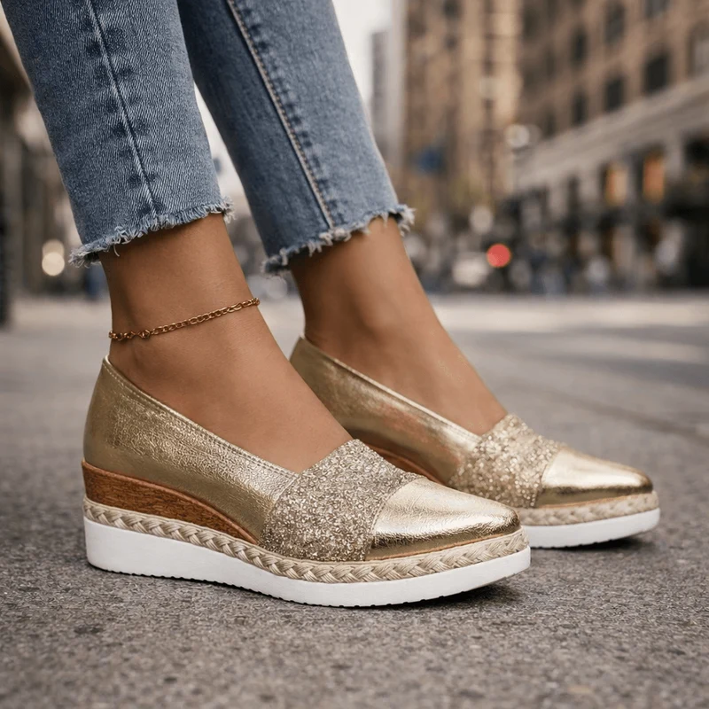 Amneca | Glamouröse Alltagsschuhe mit Glitzerakzent
