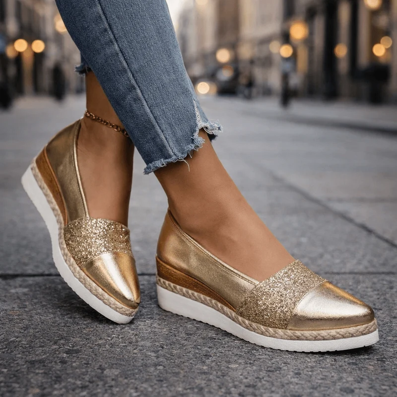 Amneca | Glamouröse Alltagsschuhe mit Glitzerakzent
