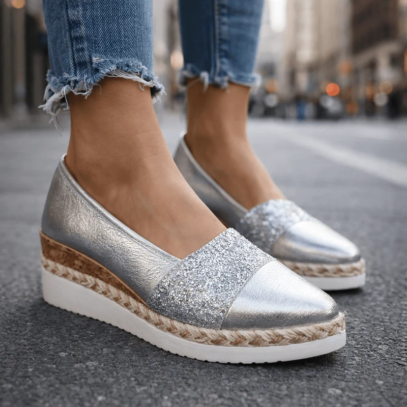 Amneca | Glamouröse Alltagsschuhe mit Glitzerakzent