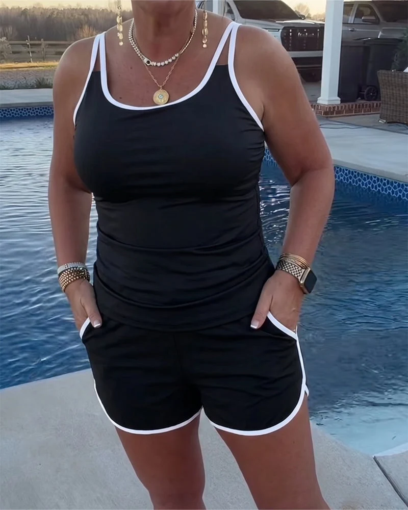 Cybella | Moderner Tankini mit zweifarbigem Besatz