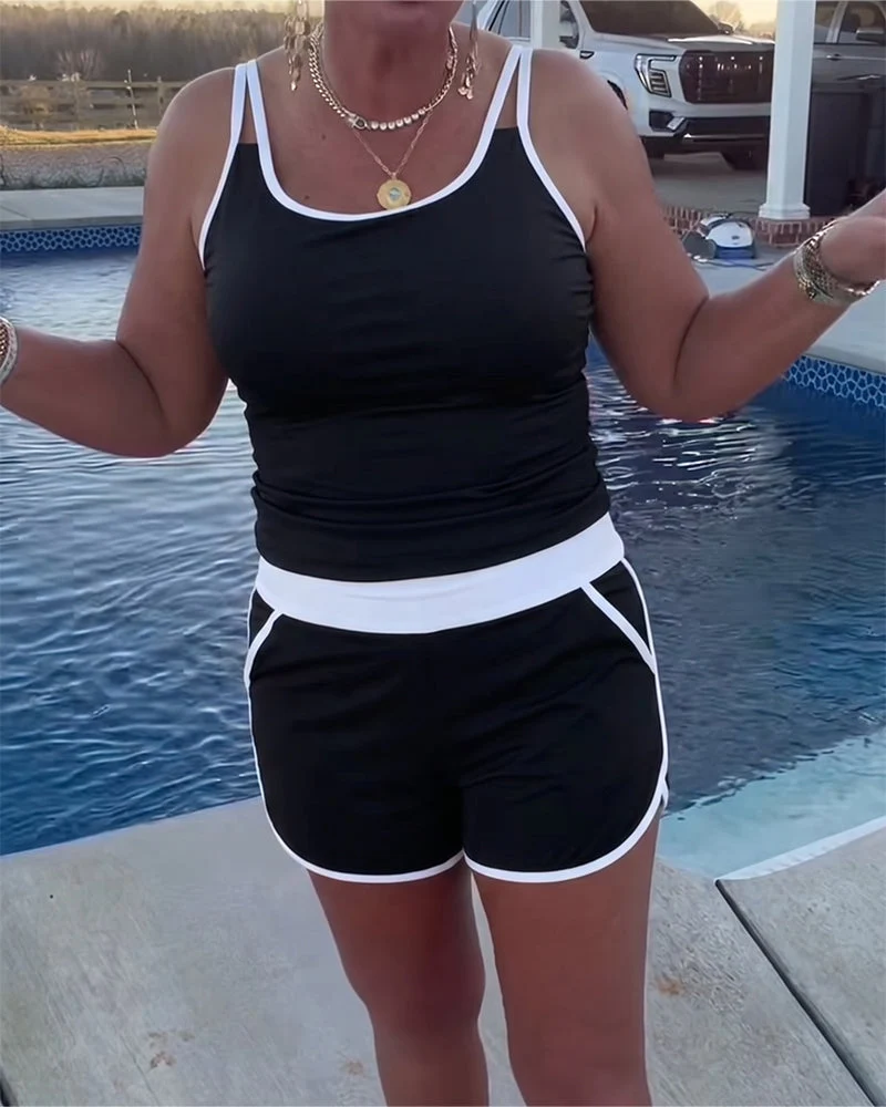Cybella | Moderner Tankini mit zweifarbigem Besatz