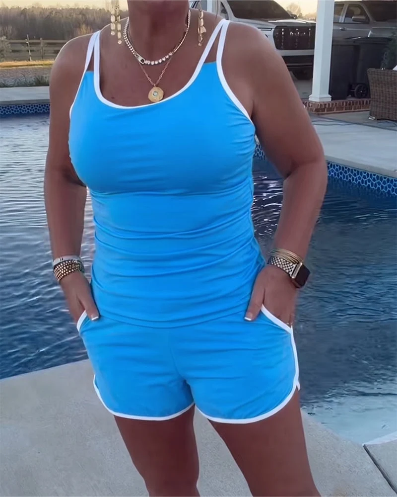 Cybella | Moderner Tankini mit zweifarbigem Besatz