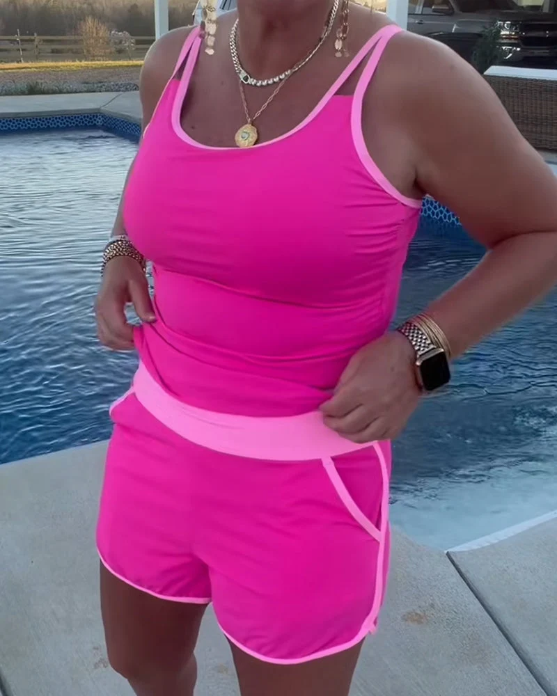 Cybella | Moderner Tankini mit zweifarbigem Besatz