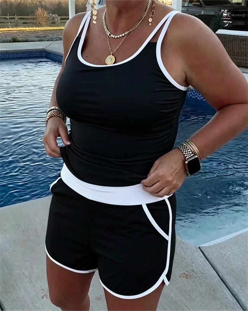 Cybella | Moderner Tankini mit zweifarbigem Besatz