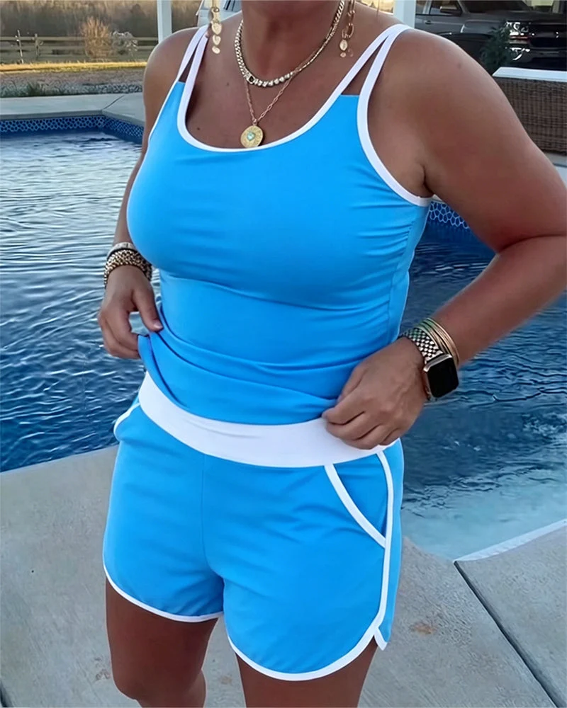 Cybella | Moderner Tankini mit zweifarbigem Besatz