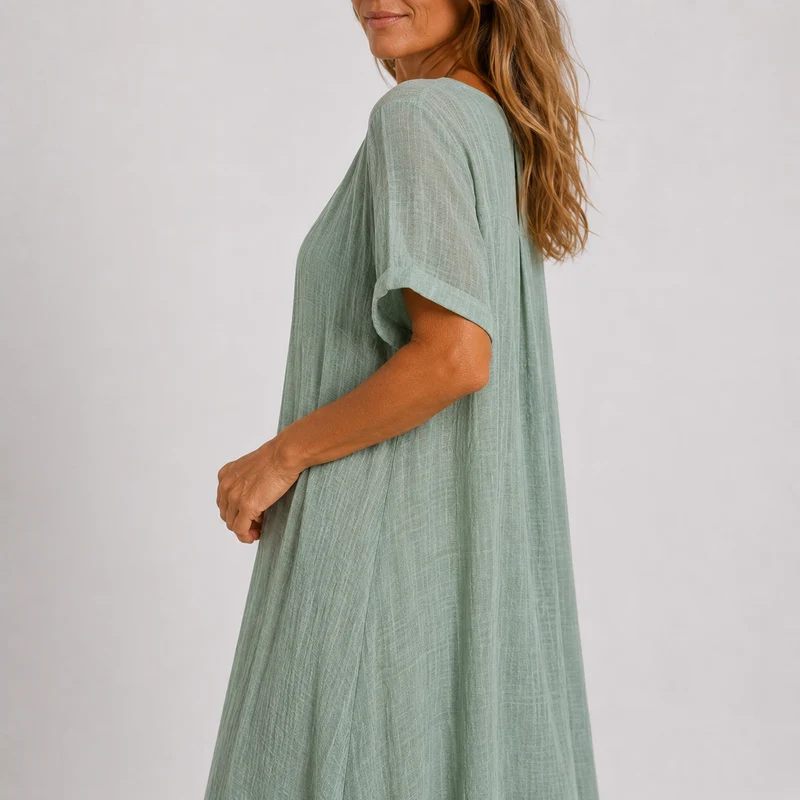 Navelia | Elegantes Maxikleid mit kurzer Ärmelpartie