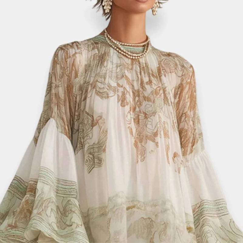 Einora | Fließendes Kleid mit voluminösen Puffärmeln
