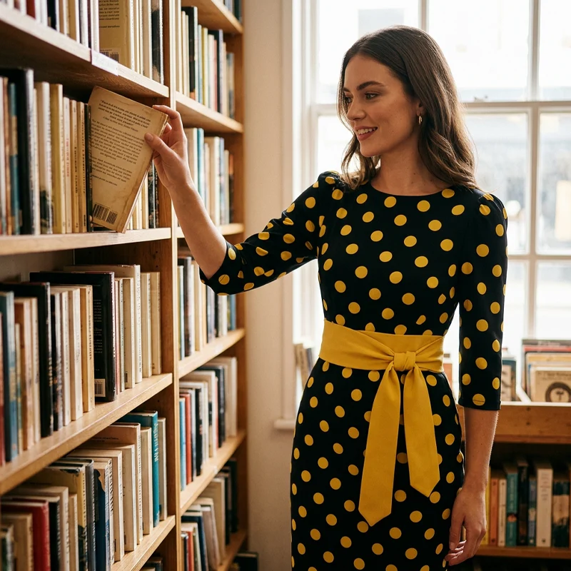 Defiane | Feminines Midikleid mit klassischem Punktedesign