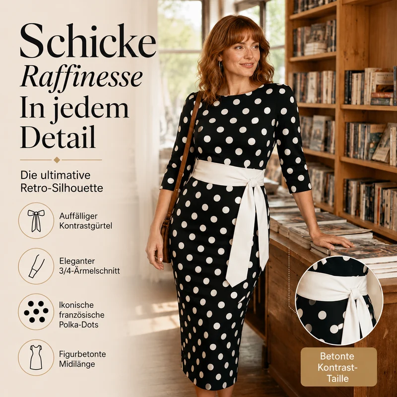 Defiane | Feminines Midikleid mit klassischem Punktedesign