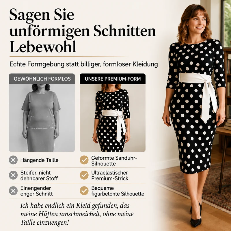 Defiane | Feminines Midikleid mit klassischem Punktedesign