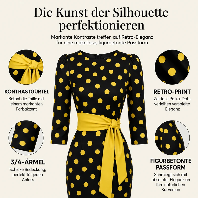 Defiane | Feminines Midikleid mit klassischem Punktedesign