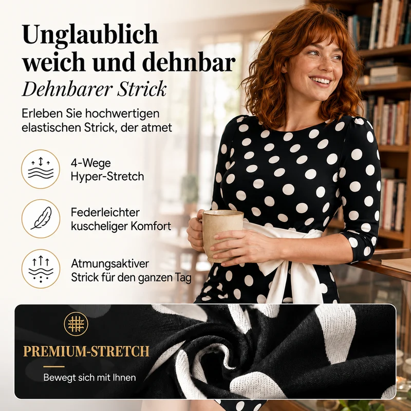 Defiane | Feminines Midikleid mit klassischem Punktedesign