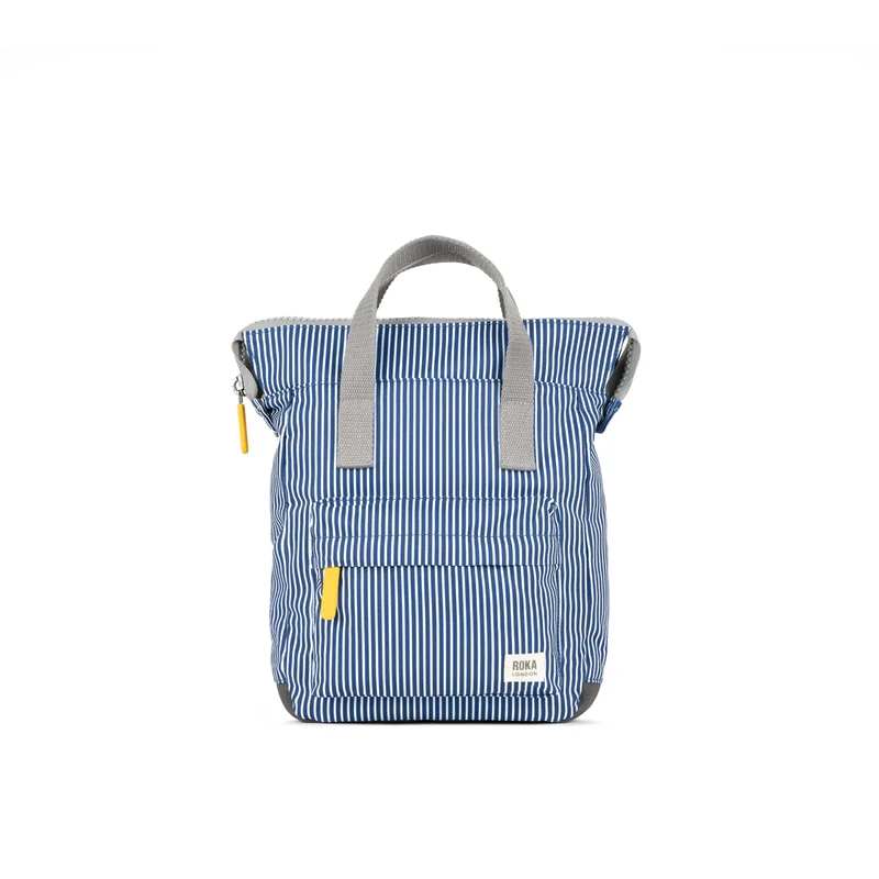ROKA Bantry Kleine Tasche aus recyceltem Canvas mit Hickory-Streifen