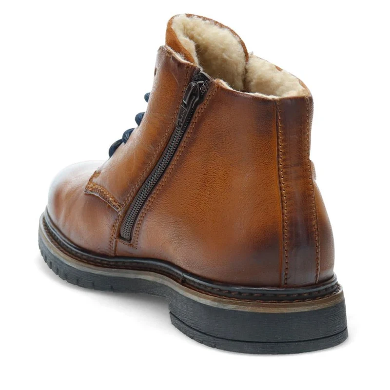 Leather Warm-Lined Boots - BUG40516 / 326 003 - Cognac