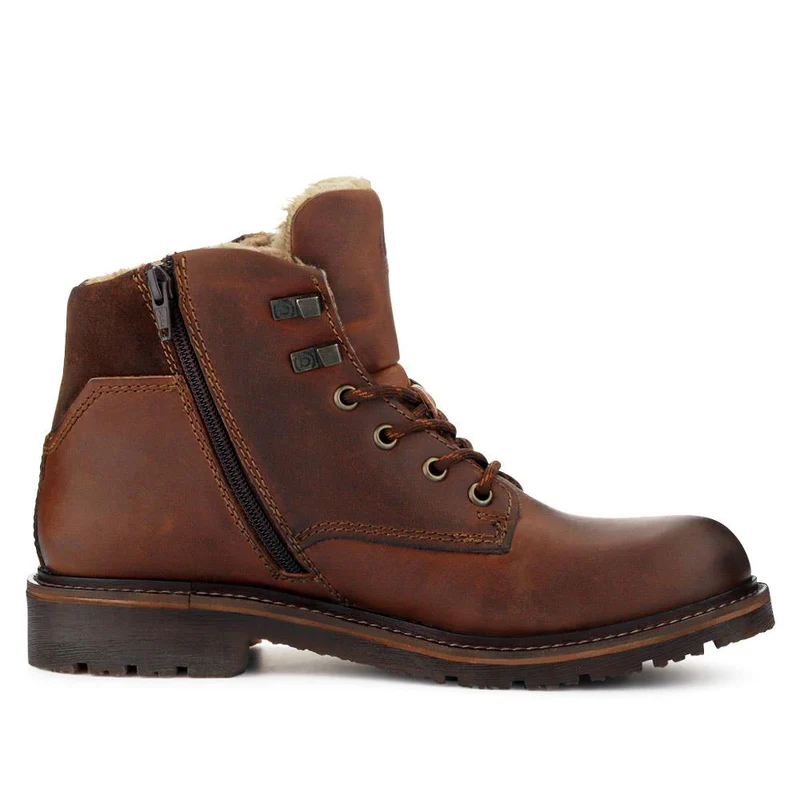 Warm-Lined Leather Boots - BUG40525 / 326 011 - Brown