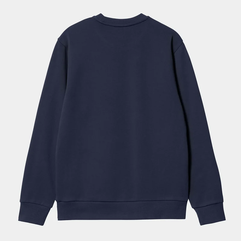 Carhartt WIP Herren-Sweatshirt mit Schriftzug-Stickerei – Blau / Weiß