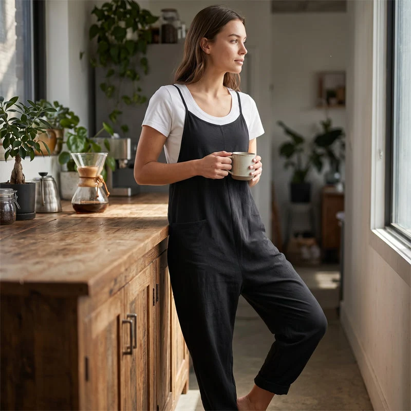 Shavela | Luftiger Spaghettiträger-Jumpsuit mit Taschen