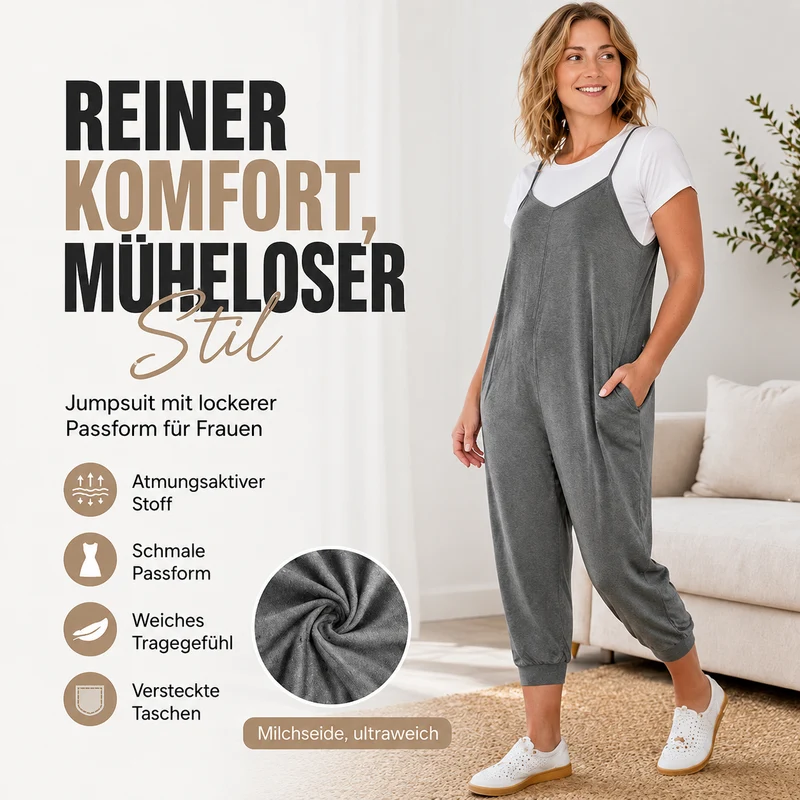 Shavela | Luftiger Spaghettiträger-Jumpsuit mit Taschen