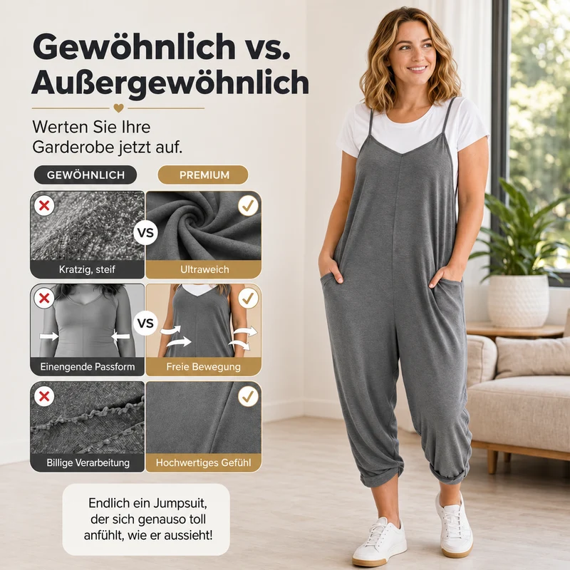 Shavela | Luftiger Spaghettiträger-Jumpsuit mit Taschen
