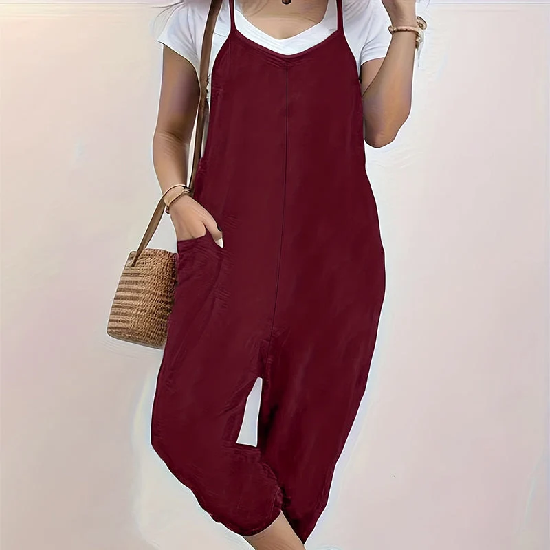 Shavela | Luftiger Spaghettiträger-Jumpsuit mit Taschen