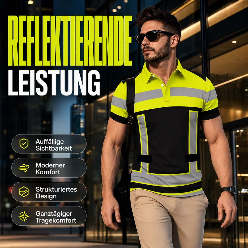 Jelario | Sichtbares Arbeits-Poloshirt mit kurzem Arm