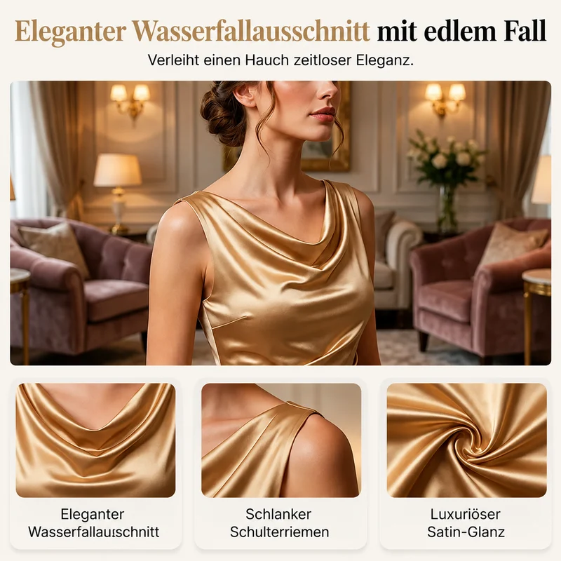 Thylla | Figurbetontes Abendkleid mit Wasserfallkragen