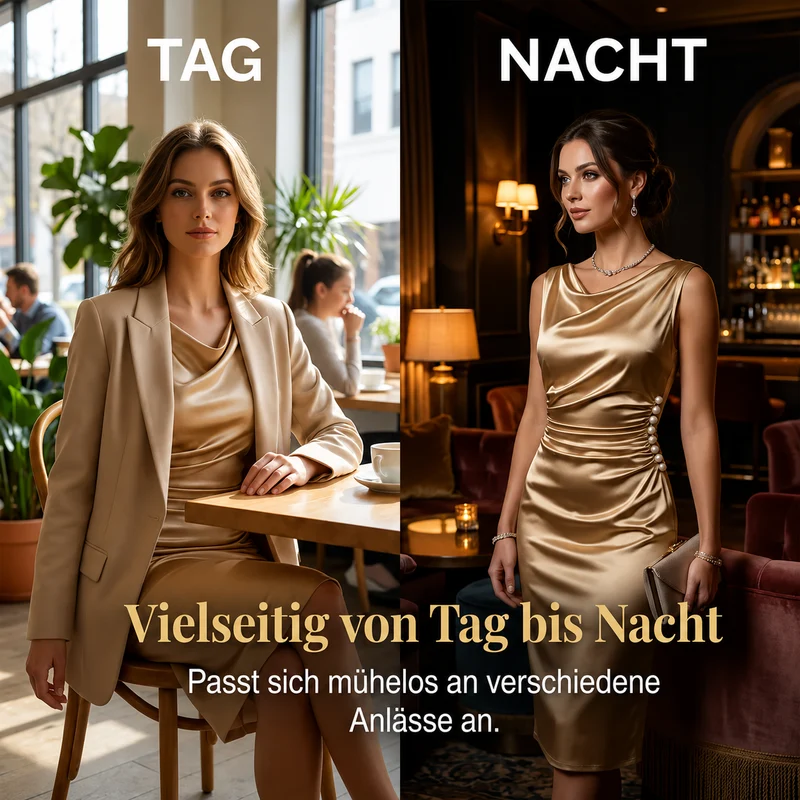 Thylla | Figurbetontes Abendkleid mit Wasserfallkragen