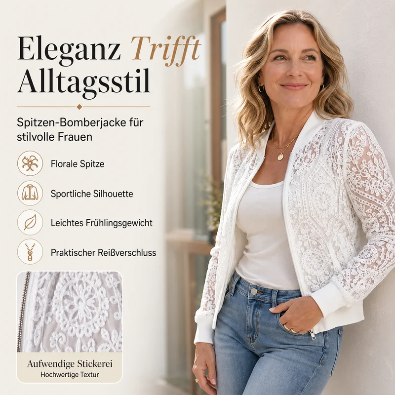 Venesse | Elegante Spitzenjacke mit floralem Muster