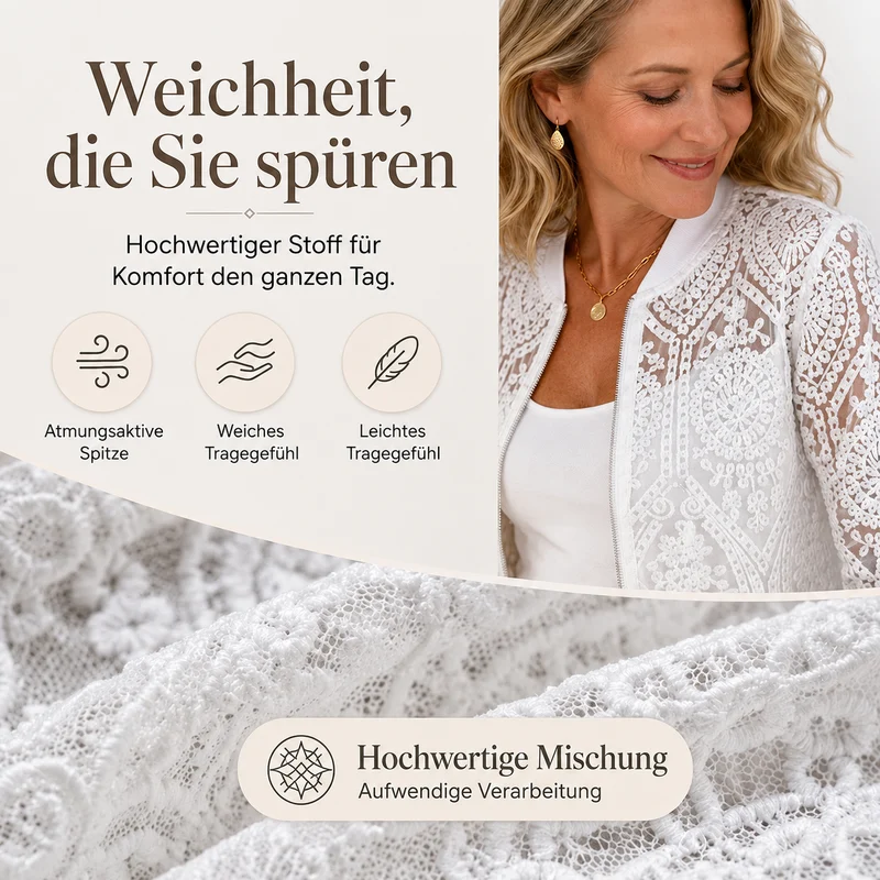 Venesse | Elegante Spitzenjacke mit floralem Muster