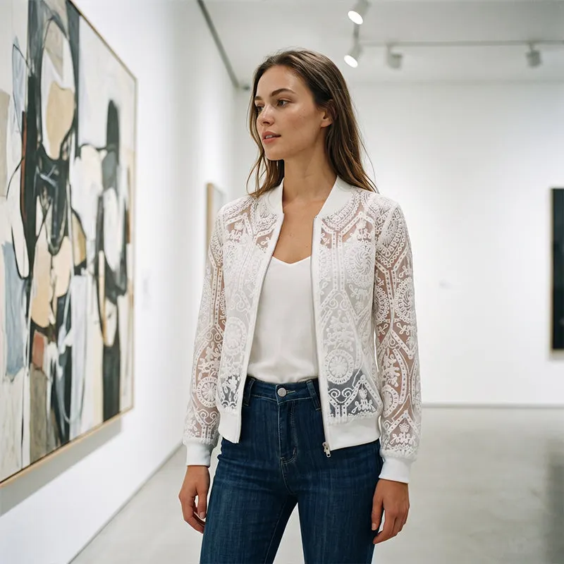 Venesse | Elegante Spitzenjacke mit floralem Muster