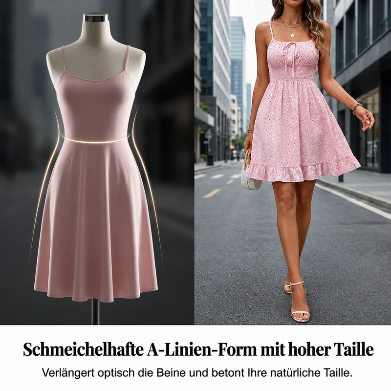 Familla | Verspieltes Kleid mit Bindeband und Smock-Detail