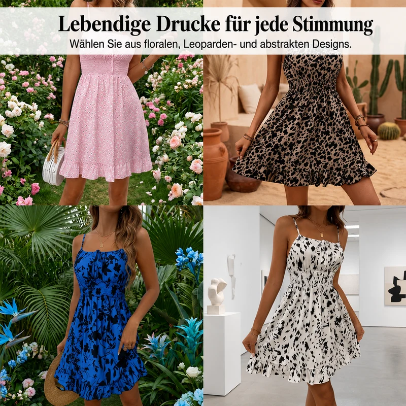 Familla | Verspieltes Kleid mit Bindeband und Smock-Detail